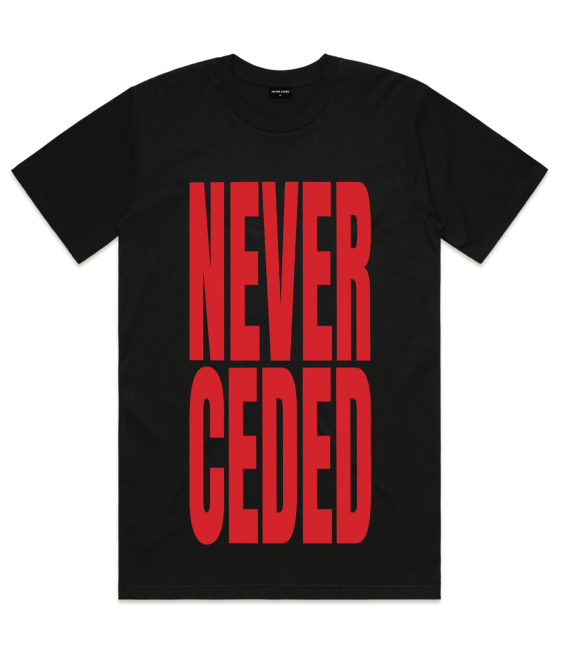 NEVER CEDED OVERSIZED PRINT TEE - MANGU (BLACK)